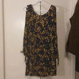 Floral  cold shoulder dress